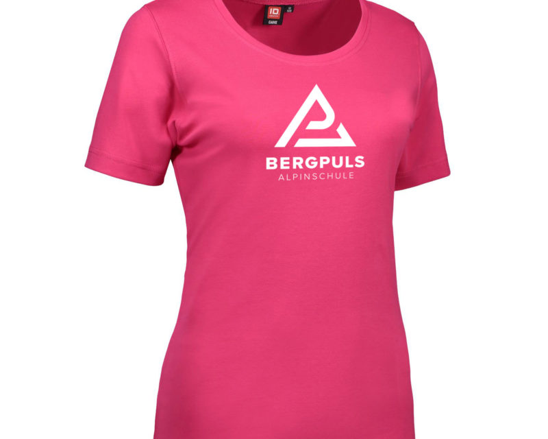 Damen T-Shirt Bergpuls Pink Vorderseite