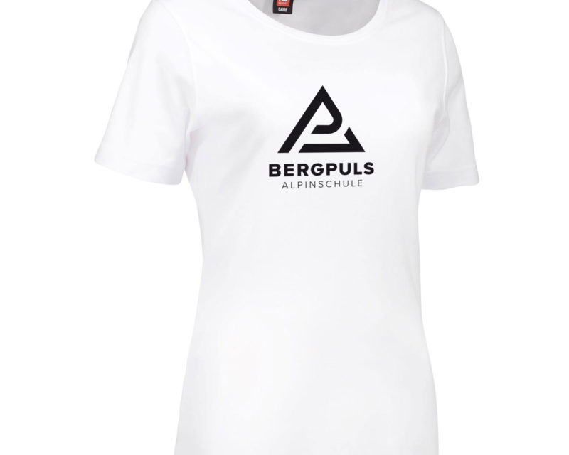 Damen T-Shirt Bergpuls Weiß Vorderseite