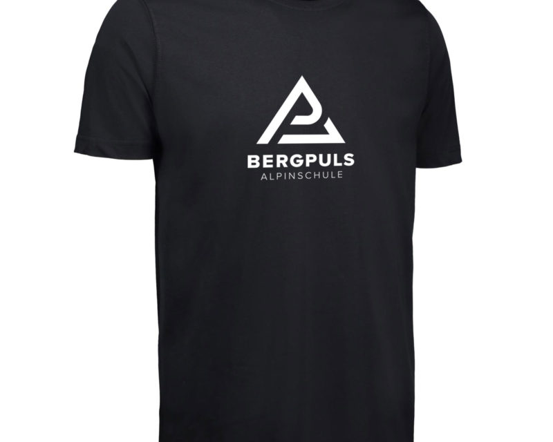 Herren T-Shirt Bergpuls Schwarz Vorderseite